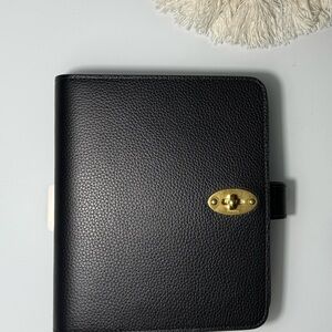 Mulberry Black and Gold Leather Agenda